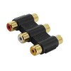 Quality 3 RCA Female Joiner Connector Home Theatre Composite Gold