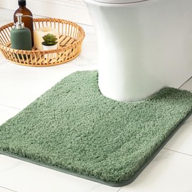 MIULEE Bath Mat Soft Bath Rug Non-Slip Bath Mat Bathroom Mat Bed Rug Fluffy Rug Bathroom Rug Shower Mat for Bath & Living Room Bedroom 50 x 50 cm Green