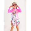 PURFEEL Girls Unicorn One Piece Swimsuit Long Sleeve Rashguard Sets
