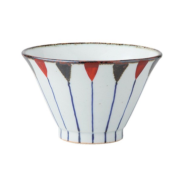 Saikai Pottery Hasamiyaki Wave.H Two-Color Rust Tokusa 568 Bowl (Red) 14254