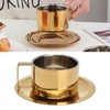 Coffee Cup Gold Fashionable Design Wearable Convenient Practical Stainless Steel
