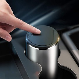 Automotive Car Trash Can Portable Mini Dust Holder Trash Container Waste Storage Auto Vehicle Car Garbage Can Bin,Gray
