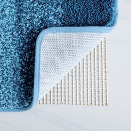 MIULEE Bath Mat Non Slip Thick Bathroom Mats Water Absorbent Bath Rug Soft Shower Mat Machine Washable Extra Large Floor Mat Small Rug Door Mat Inside Kitchen Rugs 20x32 Inch 50x80cm Blue