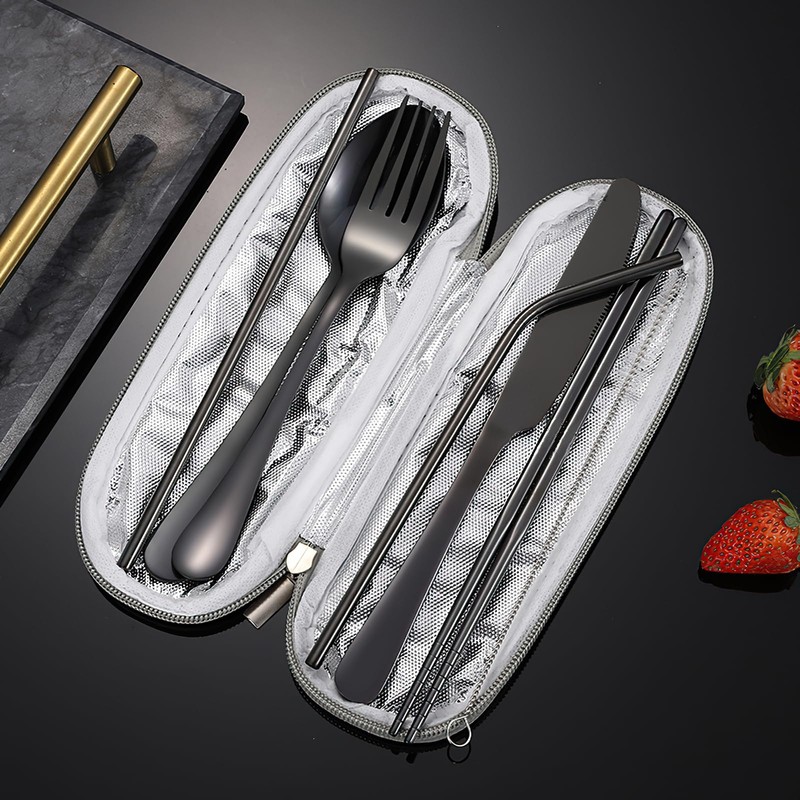 Travel Utensil Set, Reusable Stainless Steel Flatware Set with Case,