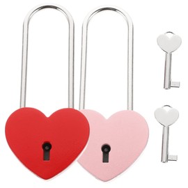 Operitacx 2Sets Love Heart Lock Padlock Heart Shaped Keyed Locks for for Suitcases Lockers Diaries Jewelry Boxes and Valentine Day Present