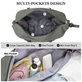 SZLX for Ryanair Airlines Cabin Bag 40x20x25 Underseat Foldable Travel Duffel Bag Holdall Tote Carry on Hand Luggage Overnight for Women and Men 20L(Olive Green)