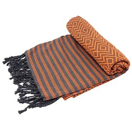 Bella Casa Kelim Lux Hammam Towel, Sauna Towel, Pestemal Fouta Beach Towel, Bath Towel, Cotton Backpacker, 100 x 180 cm