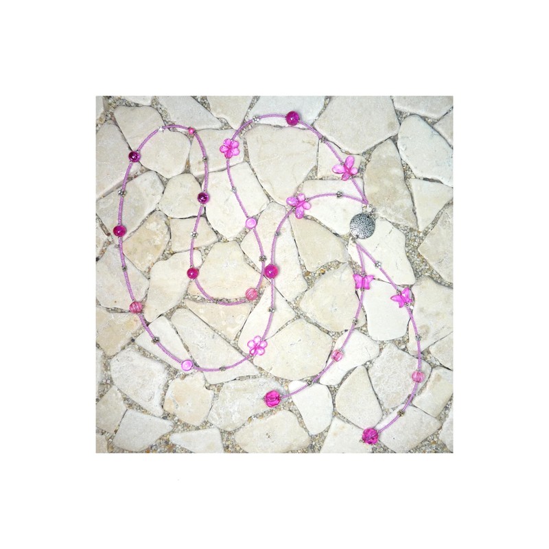 SSH-Design - lange Y - Kette - pink -