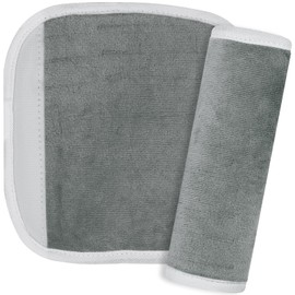 REFLYAWAY 2Pcs Baby Car Seat Neck Cover for Kids, Children Seat Belt Cushion Cute Cartoon Pattern, Comfortable Soft Belt Pads Cover Neck Support Travelling (Dark Grey)