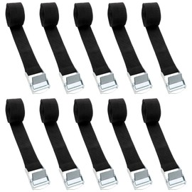 Short Tie Down Straps with Clamping Lock Lashing Strap Bicycle – Pack of 10 Black Bicycle Carrier Lashing Straps Lashing Strap Fastening Straps for Fastening Quick Release 2.5 x 60 cm