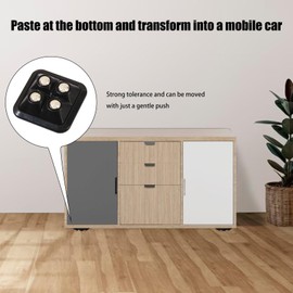 Paste Wheels | Rotation Caster Wheels | 4 Pack Sticky Wheels, Square 360 Degree Swivel Wheels for Kitchen Appliances Furniture Trash Can Storage Box