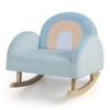HOMGX Blue Kids Rocking Chair, Toddler Swaying Couch with Solid