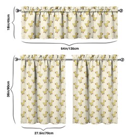 Sunopas Duck Curtains Valances and Tiers Set for Windows, Bathroom Window Curtain Valance 3 Piece Sets for Animal Lovers,Kitchen Decor for Living Room,54''x 36''