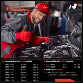 A-Premium Set of 4 Fuel Injectors Compatible with Nissan Altima 1993-1999 2.4L, Sentra 1994/1998-1999 2.0L, 200SX 1995-1998, 240SX 1991-1998 & Infiniti G20 1995-1996/1999, Replace# 1660053F00