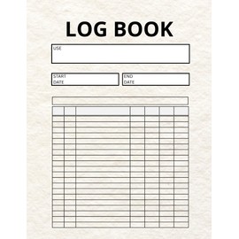 Log Book: 7-Column, Large Multipurpose Record Keeper for Mileage, Orders, Daily Activity, Time Tracking, Inventory, Income, Expenses, and More– 8.5” ... and 100 Numbered Log Pages: Design: Stone