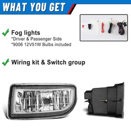 Fog Lights compatible for Toyota Land Cruiser 1998 1999 2000 2001 2002 2003 2004 2005 Lamps Assembly Driver Passenger Replacement