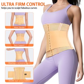 JXCTNNU Waist Trainer Abdominal Belt After Birth, Sweat Belt Abdomen, Postpartum Belly Wrap, Breathable Fabric, Fajas Corset, Waist Cinchers for Men and Women, beige