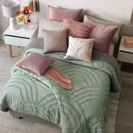 Vianney Cobertor King Size Xl Austral Verde Con Borrega Vianney