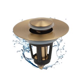 WEIJIANKANG Universal Bathroom Sink Stopper Antique Design, For 1.02-1.96 Inch, Premium Basin Pop Up Sink Drain Strainer, with Hair Catcher,Anti-Leakage and Clogging,Made in all Brass