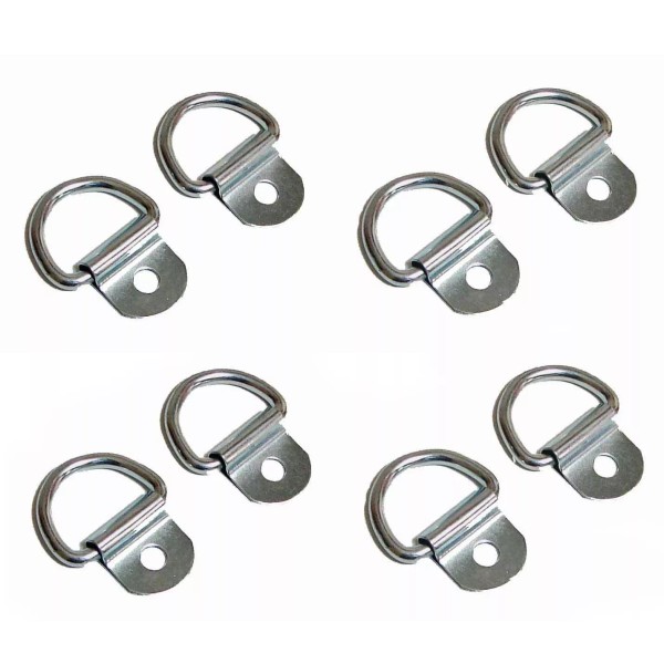 Penn Elcom 8 Pack Steel D-Ring 1/8" Diameter loop for