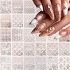 30 Sheets Lace Nail Stickers Rose Gold Nail Stickers Flower