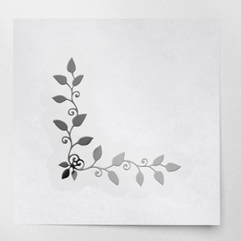 Decal Stickers of Corner Leaf Vine Flourish Silhouette (Metallic Silver) (Set of 2) Luxury Weatherproof Vinyl Decal Stickers for Laptop Desktop Smartphone Car Dirt Bike Wall -ANDstic709803SI040522