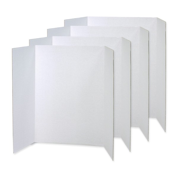 Pacon Presentation Boards, Single Wall, White, 48" x 36", 4 Count