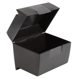 Oxford Plastic Index Card Box, 5 x 8 Inches, 500 Card Capacity, Black (01581)