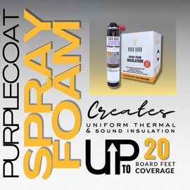 Vega Bond SF001 1-Pack with Gun, Premium Single Component, Self Expanding, Purplecoat Closed Cell Insulation Spray Foam, Acoustic Spray(20 Board Feet Coverage)