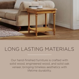 Maven Lane Pullman Multipurpose Traditional Style Tall Square Wooden Side Table and Bedroom Nightstand with Storage in Rustic Antiqued Natural Finish