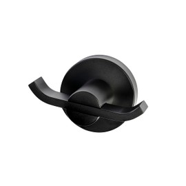 Croydex Metra Flexi-Fix Double Robe Hook, Matt Black
