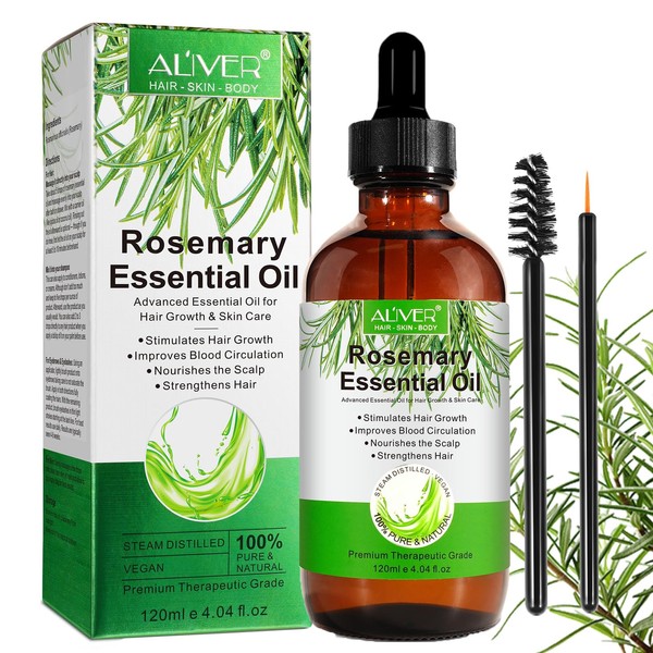 Rosemary Oil Hair (120 ml), Rosemary Oil for Hair and Scalp, Rosemary Oil for Hair, Stimulates Hair Growth and Hair Oil Against Hair Loss, 100% Natural Rosemary Oil for Skin Care, Aromatherapy