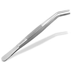Curved Tweezers - 15.5 cm - with Inner Teeth - Stainless Steel