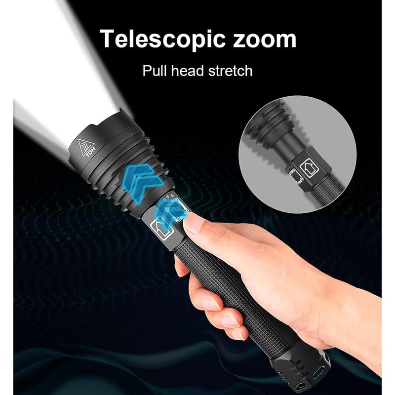 Rechargeable Flashlight High Lumens, Super Bright Handheld LED Flashlights, High