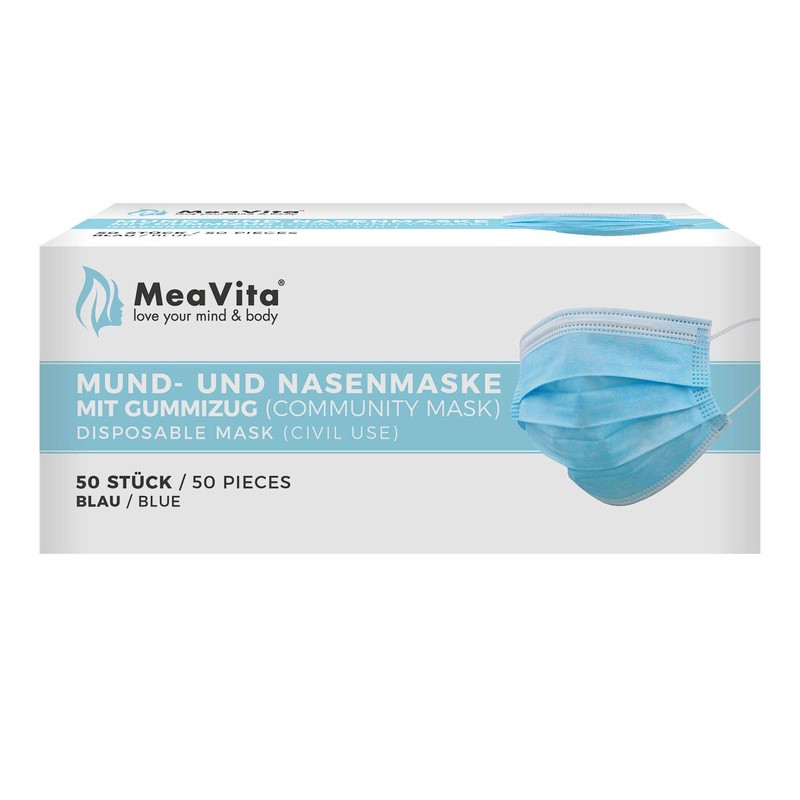 MeaVita Mouth and Nose Mask, Pack of 50, Disposable Mask,