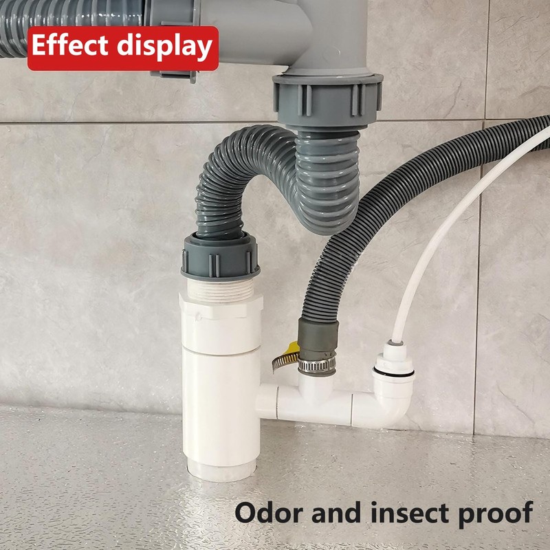 Qrity 1 Piece Kitchen Sink Drain Pipe Joint Thread Hose