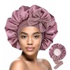 HiRui Silk Satin Bonnet for Sleeping Women, Double-Layer Sleep Cap