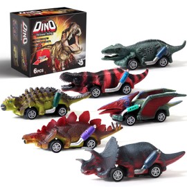 Dinosaur Toy Pull Back Cars,6 Pack Dino Toys for 3 4 5 6 Year Old Boys Girls and Toddlers,Dinosaur Games with Set,Best Christmas Birthday Festival Gifts for Kids for Kids 4 5 6 Years.
