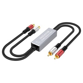 Mini Ground Loop Noise Isolator Gold Coating RCA Connectors Aluminum Shell Noise Filter for car and Home Using in Different situations (RCA 2 Male to 2 Female Audio Noise Filter Adapter)