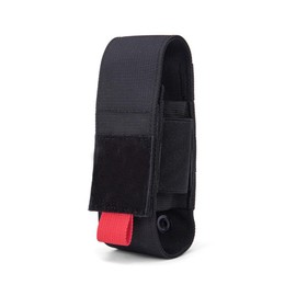 Molle Flashlight Holster, Tactical Torch Holder with Side Elastic Storage Tool Holder Pouch for Duty Belt Vest Chest Rig