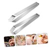 SHOWERORO 2pcs Stainless Steel Fish Bone Tweezers Set with Flat