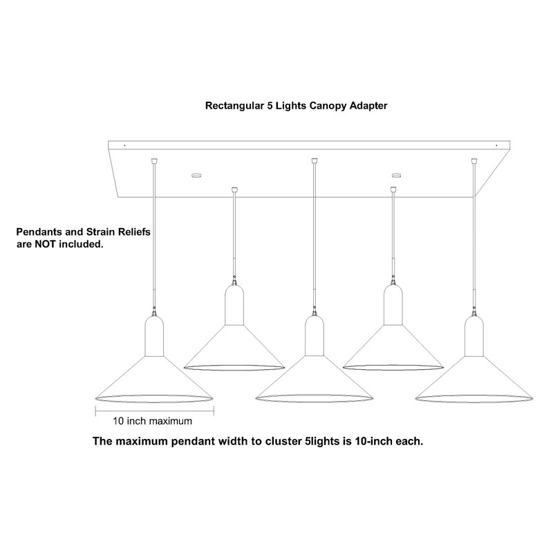 Five Pendant Light Linear Canopy Accessory Light Kit, 33-7/16 inch