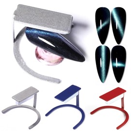 HYWWPFLAY 6pcs Cat Eye Nail Magnet with Bracket Cat Eye Magnet for Nails Magnetic Gel Polish Multi-Function Strong Nail Polish Magnet Stick Manicure Design Tool for Home DIY, Salon, Studio