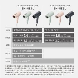 Panasonic EH-NE7L-G Dryer, Quick Drying, Large Airflow, Powerful Dry, Low Temperature Mode, Double Mineral Ion, Mint Green