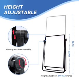 Betorcy Magnetic Whiteboard with Stand, 28"x20" Double Sided Dry Erase Board, Height Adjustable Flipchart Easel, Portable Foldable U Standing White Board for Classroom Home School Office Restaurant