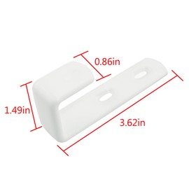 ZZHXSM 2 PCS White Bed Ladder Hooks Utility Hooks Bunk J Hooks Metal PVC Coated Hooks with 4 Mounting Screws for Bed Decoration Tool, 92mm