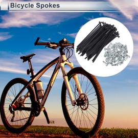 RATCHROLL 1 Set Universal Bicycle Spokes 13G 76mm Length Bike Wheel Spokes Nipple Black 45 Steel