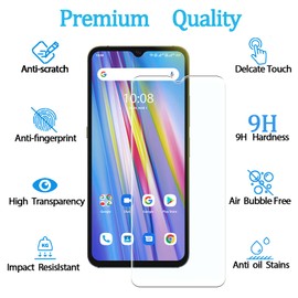 KELOLIN Screen Protector for UMIDIGI A11 [3 Pack] Easy to Install, Anti-Scratch, Anti-Fingerprint, No-Bubble, HD Tempered Glass Screen Protector Compatible with UMIDIGI A11