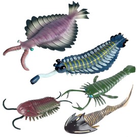 JOKFEICE Animal Figures 5 pcs Realistic Plastic Cambrian Ancient Organism Set Includes Anomalocaris, Opabinia, etc. Science Project, Learning Educational Toys, Birthday Gift For Kids Toddlers