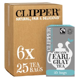 Clipper Organic Earl Grey Tea Bags | Natural, Unbleached, Plant-Based Biodegradable & Non GM Black Tea | Eco Conscious & Fair Trade Tea Bags | Individually Wrapped with String & Tag (150 Teabags)